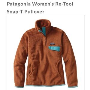 Patagonia Brown and Teal Snap-T Fleece Pullover
